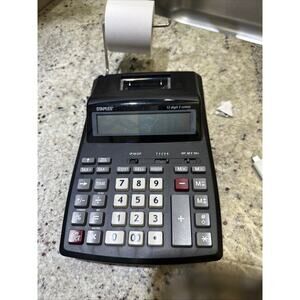 Staples ST44780-CC 12 Digit Printing Calculator Tested Works AC Adapter Roll